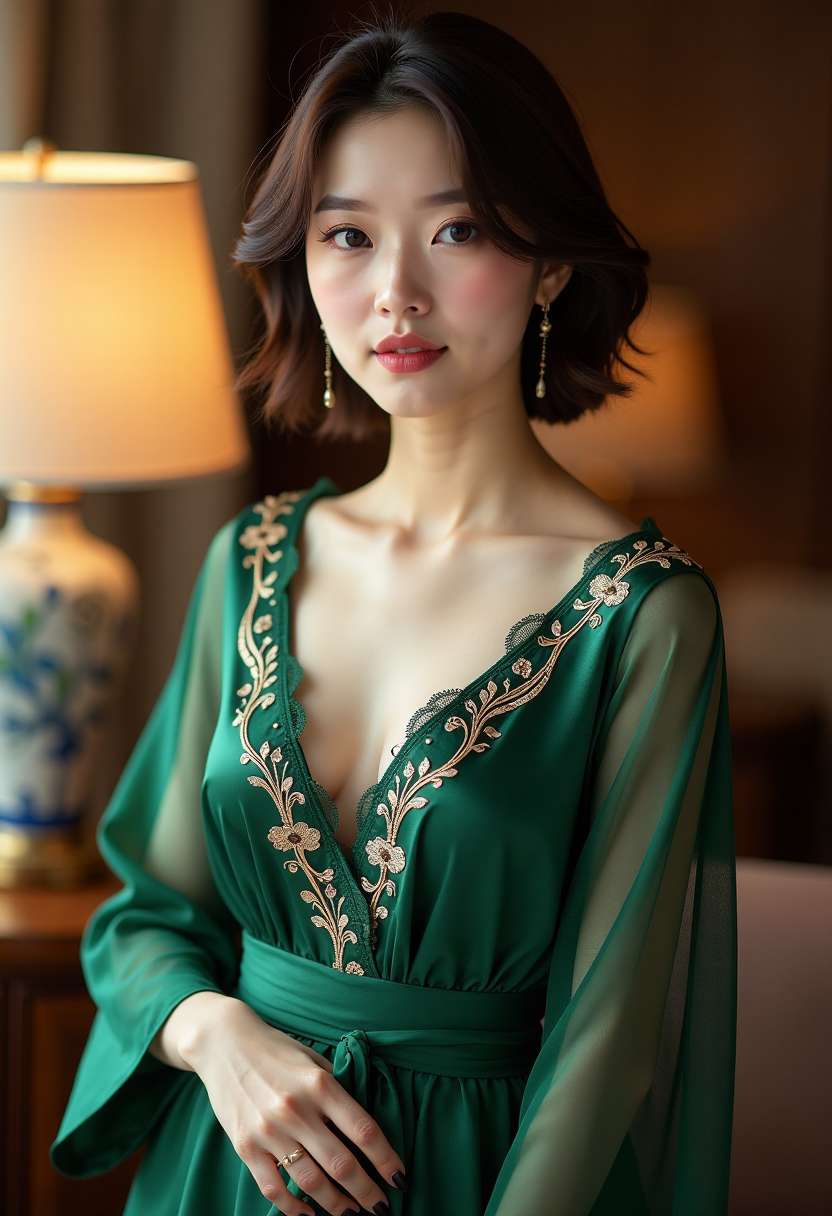 电视剧《孝顺媳妇》剧照:林晚宁在老宅天井里收拾药箱